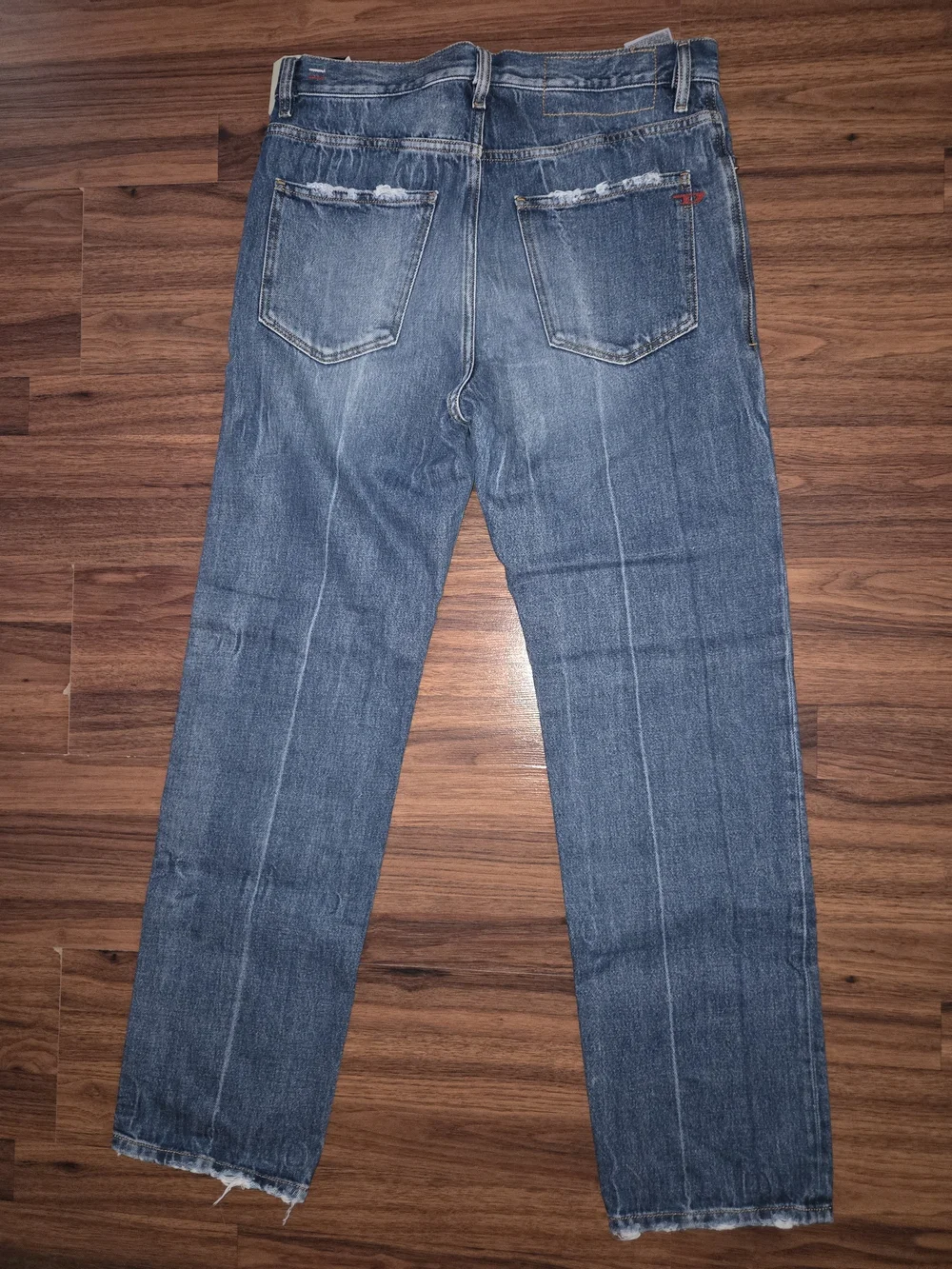 Diesel Straight-Leg Jeans in Medium Blue Denim